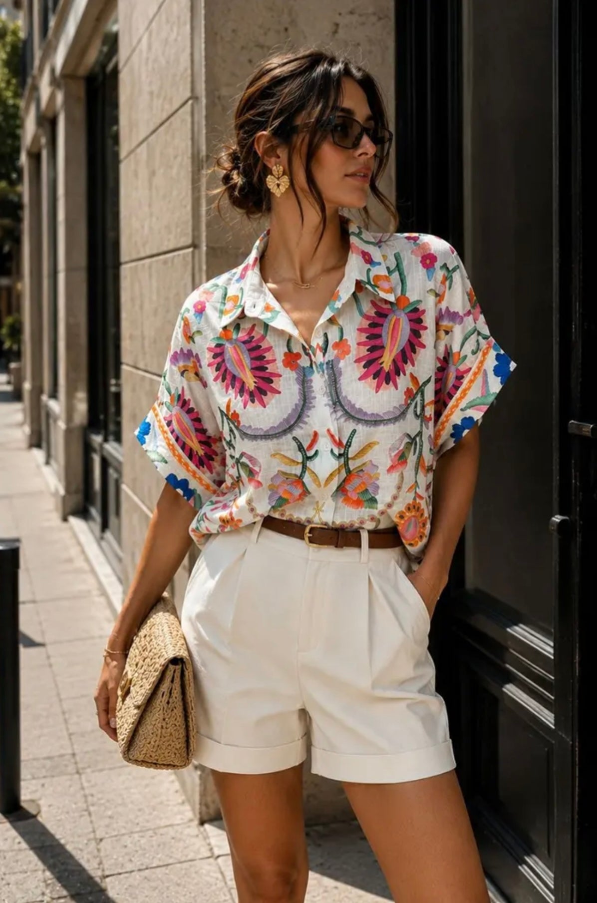 Chemise Imprimé Floral Multicolore