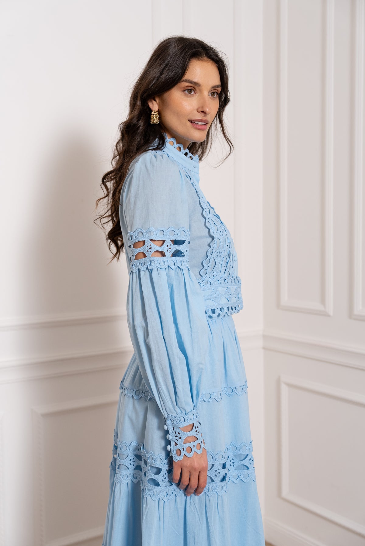 CHEMISE CROP ELLIE EN COTON AJOURÉ